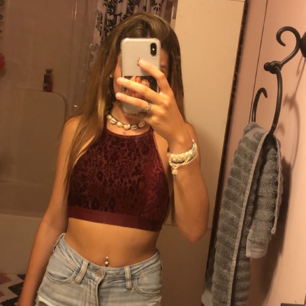 Red velvet bralette